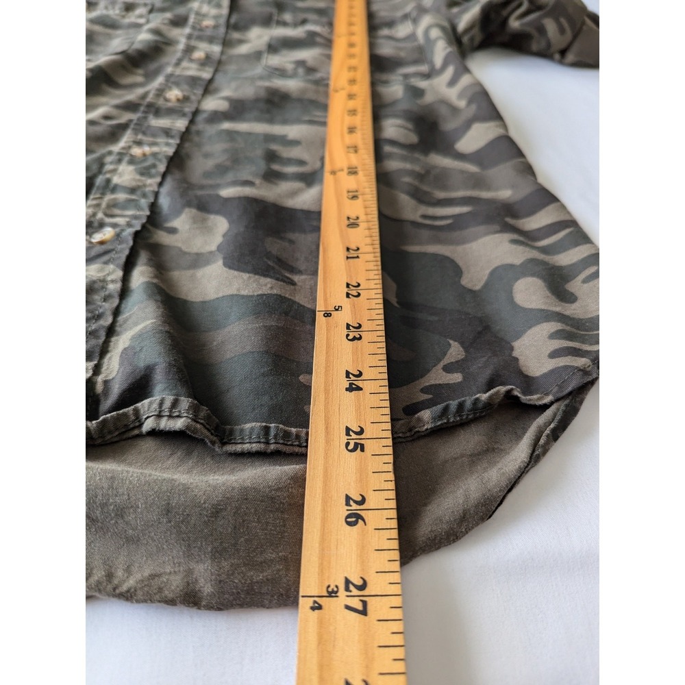 Social Standards By Sanctuary Womens Green Camo long Sleeve Shirt Size S‎ Tencel - Picture 7 of 7